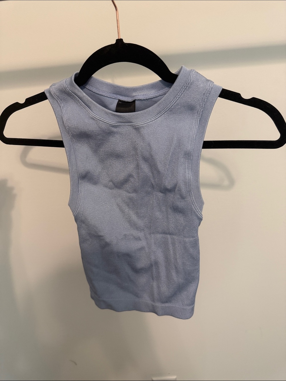Express Light Blue Ribbed Tank - Picture 1 of 3